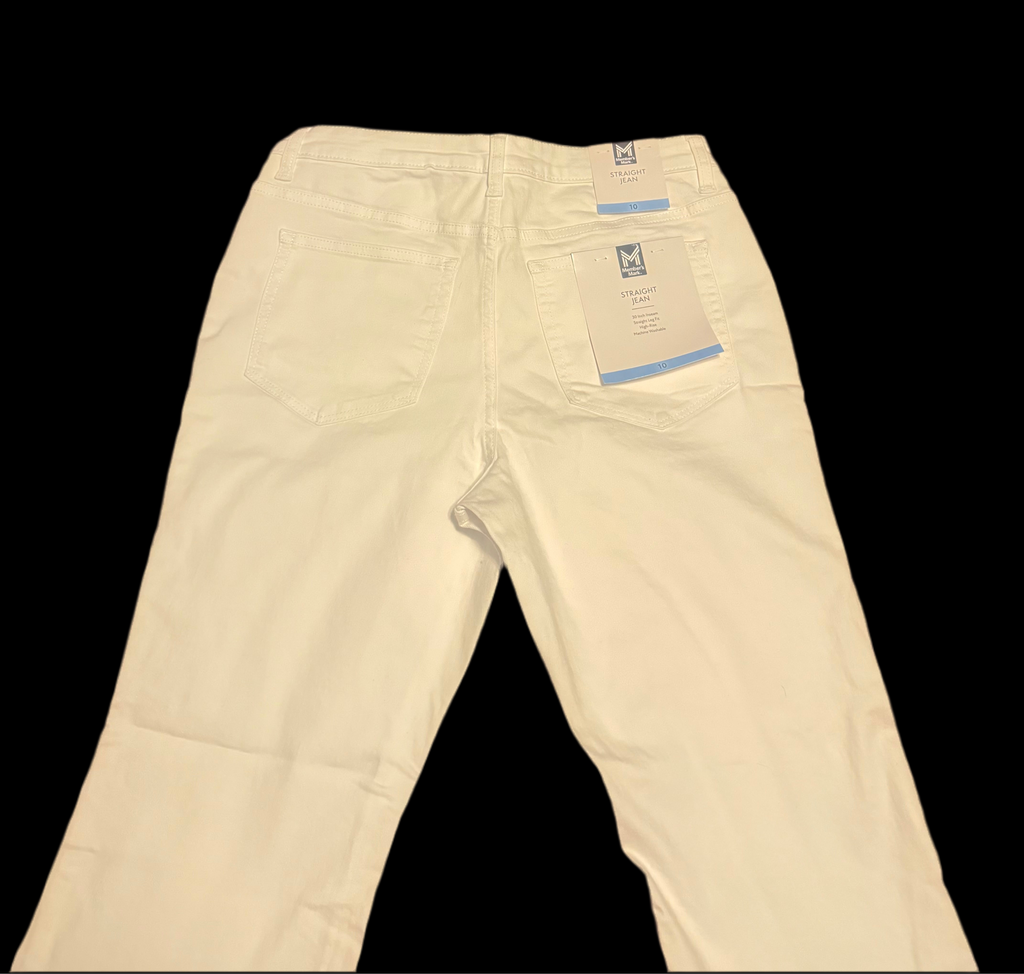 Women White Straight Jean
