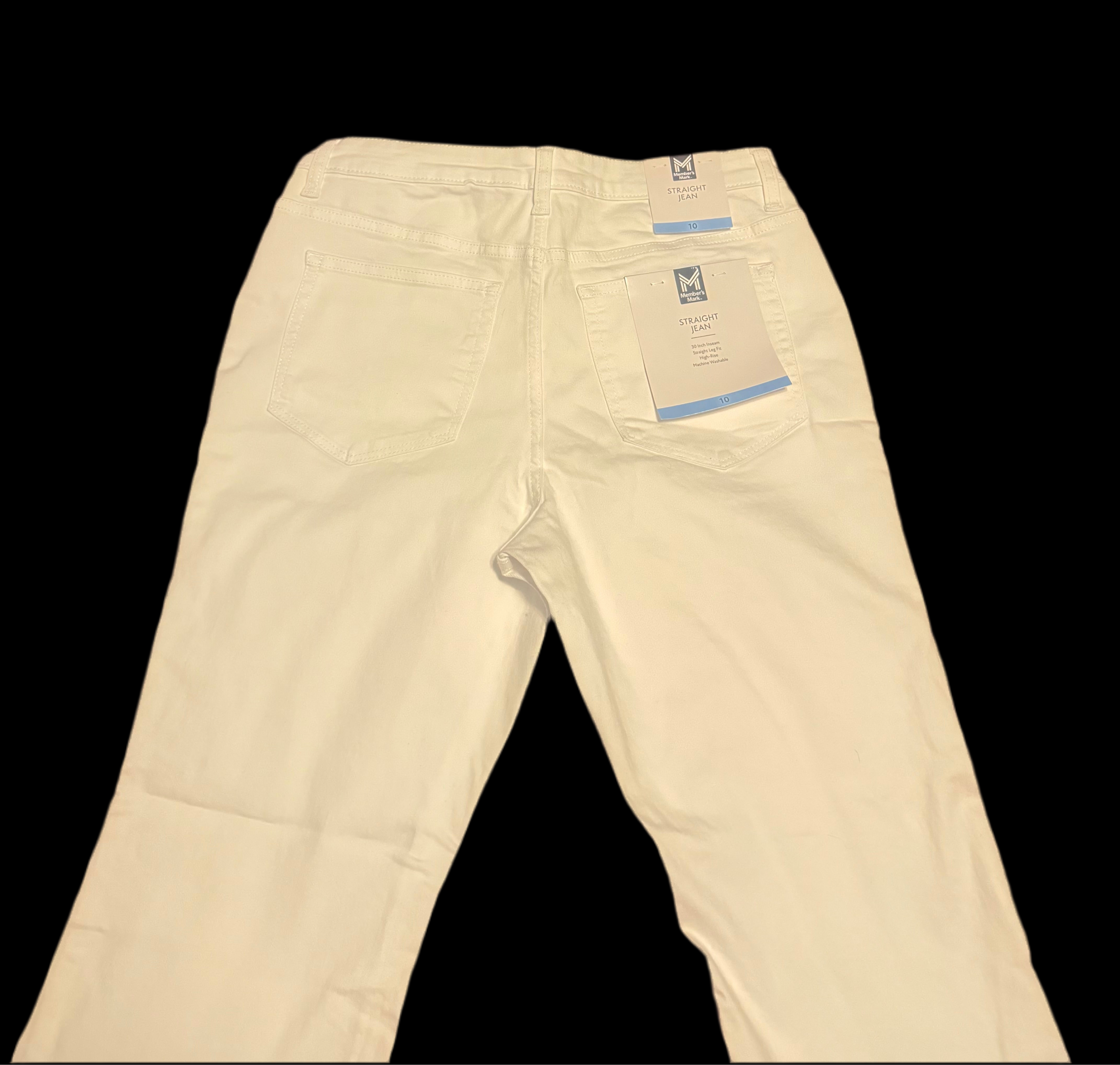 Women White Straight Jean