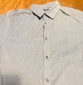 Mens blue corduroy dress shirt button up 100% cotton